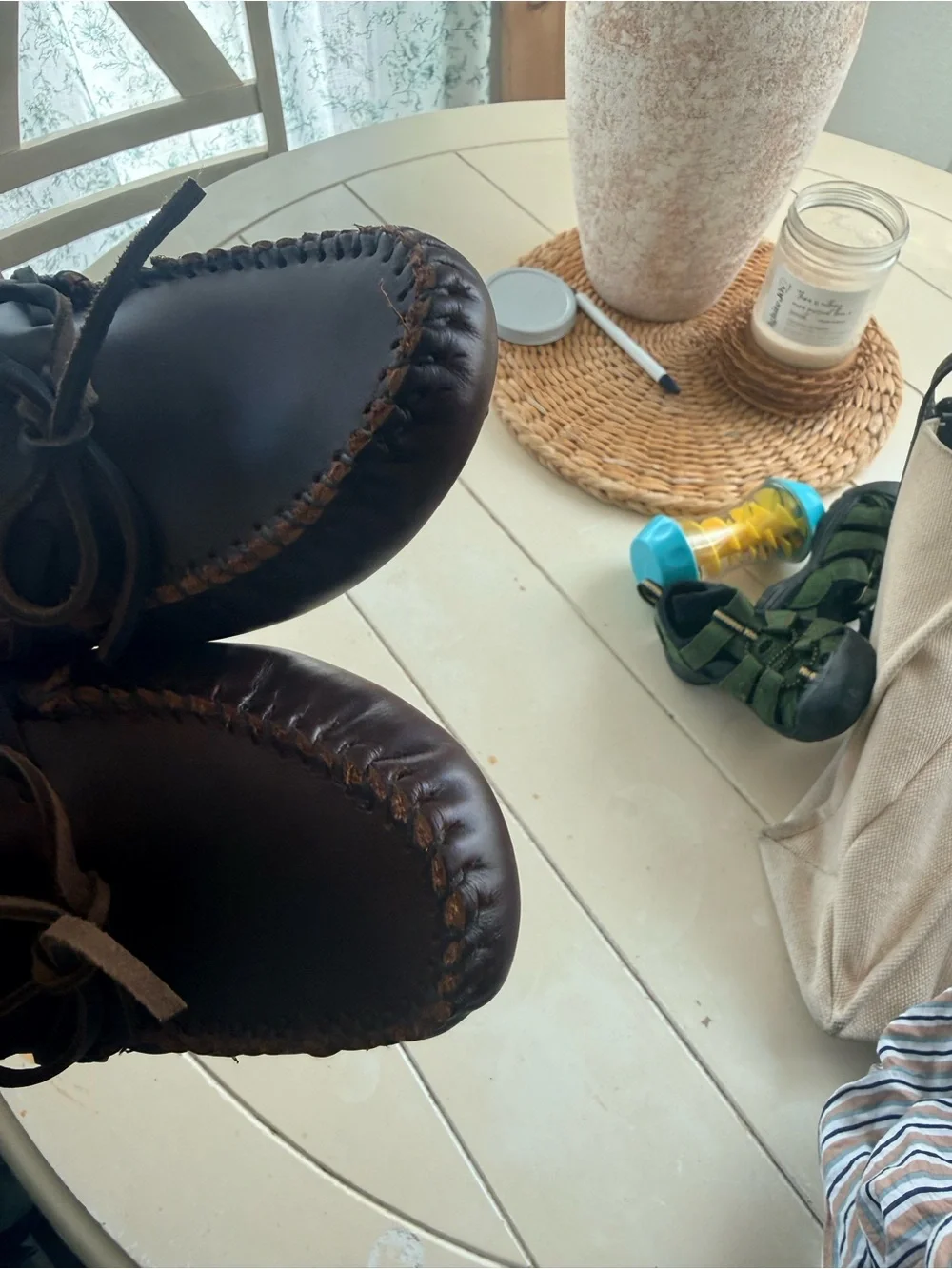 Minnetonka Dark Brown Leather Moccasin Slip-Ons